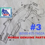 บังโคลนหลัง เวฟ125ไอ(ปี2018-22)ปลาวาฬLED