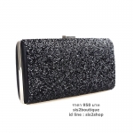 พร้อมส่ง Evening Clutch กระเป๋าออกงาน ทรงสี่เหลี่ยม พร้อมสายโซ่ยาว อัดคริสตัลเม็ดเล็ก สวยหรู สำเนา