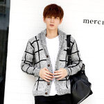 เสื้อคลุมไหมพรมกันหนาว ผ้านิ่มลายตาราง (10039MM)