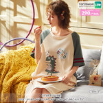 🔥พร้อมส่ง🔥ชุดนอนกระโปรง ชุดนอนน่ารัก เดรสคอตตอนนุ่มนิ่มมีน้ำหนัก ใส่ได้บ่อยค่ะ (CT105-1)