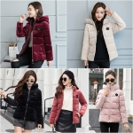 เสื้อโค้ทกำมะหยี่กันหนาวติดลบ ฮู้ดใหญ่ มีกระเป๋าคู่ (12231X)