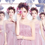 Pre-order ชุดเพื่อนเจ้าสาว สีชมพูกลีบบัว กระโปรงตาข่าย เชือกผูกหลัง