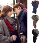 ผ้าพันคอไหมพรมถักลายตัดสี ผืนยาว ใช้ได้ทั้งหญิงและชาย (11307L)