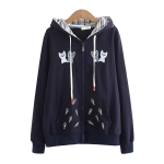 เสือแจ็คเก็ตกันหนาว มีฮู้ด ปักลายวินเทจ (12110LM)