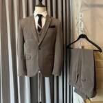 เช่า ชุดสูทชาย สีน้ำตาล ทรงคลาสสิก สไตล์เกาหลี