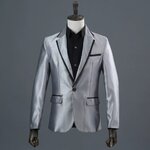 เช่า ชุดสูทชาย สีเทาเงิน Silver Gray ทรงคลาสสิก