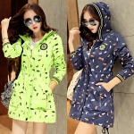 เสื้อแจ็คเก็ตกันหนาวตัวยาว มีฮู้ด แต่งกระเป๋าคู่ (12162X)