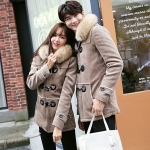 เสื้อโค้ทแฟชั่นญี่ปุ่น มีฮู้ดเฟอร์ถอดได้ ซับขนกันหนาวติดลบ (10227MM)