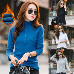 เสื้อคอเต่า เสื้อคอสูง เสื้อแขนยาวซับกำมะหยี่กันหนาว (12389X)