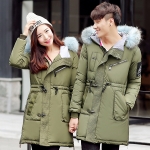 เสื้อโค้ทกันหนาวลุยหิมะ มีฮู้ดเฟอร์ถอดได้ คอลเลคชั่นคู่รัก (11629X)