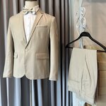 เช่า ชุดสูทชาย สูทเพื่อนเจ้าบ่าว สีครีม เบจ Beige Brown (ไม่มีกั๊ก)