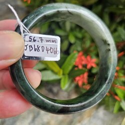 JB6804066 หยก พม่า แท้ Jade กำไลหยก 56.7 มม. (Jadeite bracelet) พม่า (Myanmar)