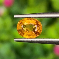 พลอย บุษราคัม yellow sapphire 1.00 กะรัต (Cts.) พลอยแท้ อัญมณีมงคลประจําวันเกิด เครื่องประดับพลอย