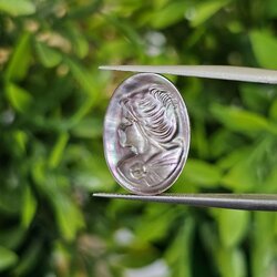 เปลือกหอยมุก แกะสลัก Pearl Shell Carved 4.50 กะรัต (Cts.) พลอยแท้ อัญมณีมงคลประจําวันเกิด เครื่องประดับพลอย