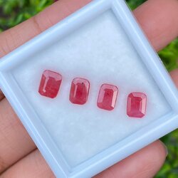 พลอย ทับทิม ซองเจีย Ruby Sapphire 5.87 กะรัต (Cts.) 4 เม็ด (Pcs.) พลอยแท้ อัญมณีมงคลประจําวันเกิด เครื่องประดับพลอย