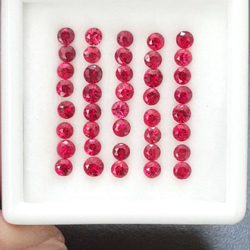 พลอย ทับทิม ซองเจีย Ruby Sapphire 40 เม็ด 5.6 กะรัต (Cts.克拉) VS-VVS พลอยแท้ อัญมณีมงคลประจําวันเกิด เครื่องประดับพลอย