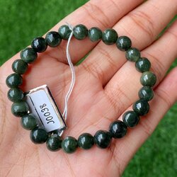 J0038 หยก พม่า แท้ Jade กำไล ประคำหยก (Jadeite Beads Bracelet) พม่า (Myanmar)