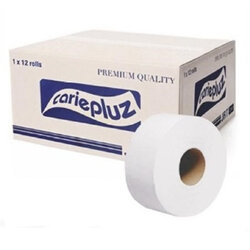 กระดาษทิชชู่ม้วนใหญ่ JRT Cariepluz 8cm LITE หนา 2ชั้น 300ม. เวอร์จิ้น 100%