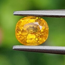 พลอย บุษราคัม yellow sapphire 1.25 กะรัต (Cts.) พลอยแท้ อัญมณีมงคลประจําวันเกิด เครื่องประดับพลอย