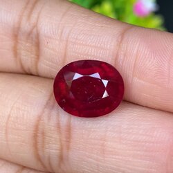 พลอย ทับทิม (Ruby Sapphire) 9.77 กะรัต (Cts.) พลอยแท้ อัญมณีมงคลประจําวันเกิด เครื่องประดับพลอย