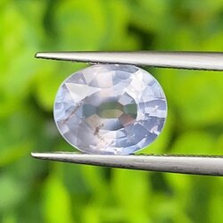 พลอย ขาว ไวท์ แซฟไฟร์ White Sapphire 2.88 กะรัต ดิบ Unheated พลอยแท้ อัญมณีมงคลประจําวันเกิด เครื่องประดับพลอย