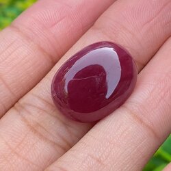 พลอย ทับทิม (Ruby Sapphire) 24.73 กะรัต (Cts.) พลอยแท้ อัญมณีมงคลประจําวันเกิด เครื่องประดับพลอย