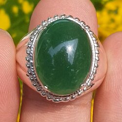 หยก พม่า แท้ Jade แหวนหยก 翡翠戒指 (Jadeite ring) 9.21 กะรัต (Cts.) Size 61 ดิบ ไม่ผ่านการปรับปรุง (Type A) พม่า (Myanmar)