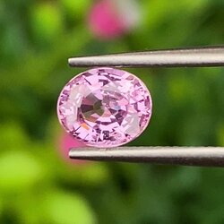 พลอย ชมพู พิ้ง แซฟไฟร์ Pink Sapphire ดิบ Unheated 1.06 กะรัต (Cts.) พลอยแท้ อัญมณีมงคลประจําวันเกิด เครื่องประดับพลอย