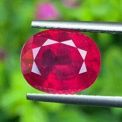 พลอย ทับทิม (Ruby Sapphire) 5.52 กะรัต (Cts.) พลอยแท้ อัญมณีมงคลประจําวันเกิด เครื่องประดับพลอย