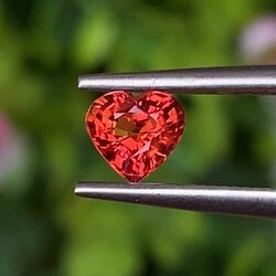 พลอย ออเรนจ์ แซฟไฟร์ Orange Sapphire 0.59 กะรัต (Cts.) พลอยแท้ อัญมณีมงคลประจําวันเกิด เครื่องประดับพลอย