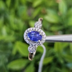 แหวน พลอยแท้ แทนซาไนท์ Tanzanite Silver Ring (Size) 54 ตัวเรือนเงิน