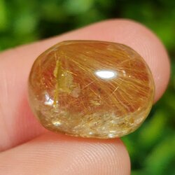 ไหมทอง ควอตซ์ Golden Rutilated Quartz 16.62 กะรัต Cts. พลอยแท้ อัญมณีมงคลประจําวันเกิด เครื่องประดับพลอย