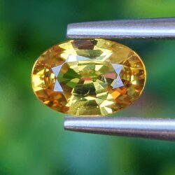 พลอย บุษราคัม yellow sapphire 1.00 กะรัต (Cts.) พลอยแท้ อัญมณีมงคลประจําวันเกิด เครื่องประดับพลอย