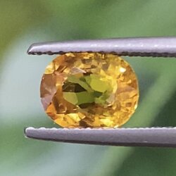 พลอย บุษราคัม Yellow Sapphire 1.46 กะรัต (Cts.) พลอยแท้ อัญมณีมงคลประจําวันเกิด เครื่องประดับพลอย
