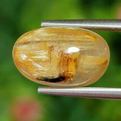 ไหมทอง ควอตซ์ Golden Rutilated Quartz 6.38 กะรัต Cts.พลอยแท้ อัญมณีมงคลประจําวันเกิด เครื่องประดับพลอย