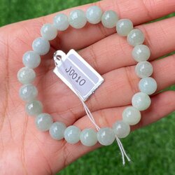 J0010 หยก พม่า แท้ Jade กำไล ประคำหยก (Jadeite Beads Bracelet) พม่า (Myanmar)