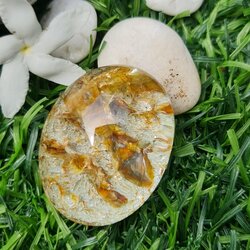 โป่งข่าม ควอตซ์ Rutilated Quartz 103.05 กะรัต Cts. พลอยแท้ อัญมณีมงคลประจําวันเกิด เครื่องประดับพลอย