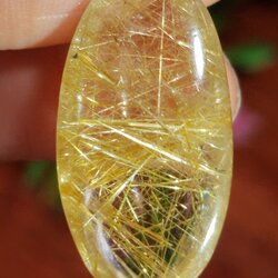 ไหมทอง ควอตซ์ Golden Rutilated Quartz 26.08 กะรัต Cts.พลอยแท้ อัญมณีมงคลประจําวันเกิด เครื่องประดับพลอย