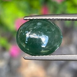 หยกพม่าเจียรนัย (Burmese jade ) 3.47 กะรัต หยกแท้ อัญมณีมงคลประจําวันเกิด เครื่องประดับหยก