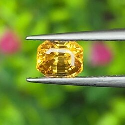 พลอย บุษราคัม Yellow Sapphire 0.95 กะรัต (Cts.) พลอยแท้ อัญมณีมงคลประจําวันเกิด เครื่องประดับพลอย