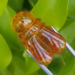 อำพัน แกะสลัก พญาตัวต่อ Wasp Natural Amber พลอยแท้ อัญมณีมงคลประจําวันเกิด เครื่องประดับพลอย