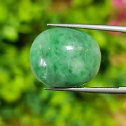 หยกพม่าเจียรนัย (Burmese jade ) 19.31 กะรัต หยกแท้ อัญมณีมงคลประจําวันเกิด เครื่องประดับหยก