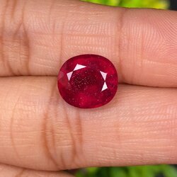 พลอย ทับทิม (Ruby Sapphire) 6.64 กะรัต (Cts.) พลอยแท้ อัญมณีมงคลประจําวันเกิด เครื่องประดับพลอย