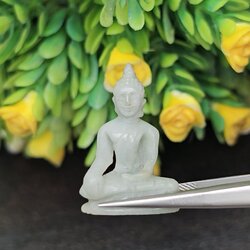 หยก แกะสลัก รูป พระ (Burmese jadeite) 15.29 กะรัต (cts.) หยก พม่า แท้