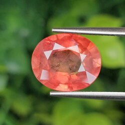 พลอย ออเรนจ์ แซฟไฟร์ Orange Sapphire 6.29 กะรัต (Cts.) พลอยแท้ อัญมณีมงคลประจําวันเกิด เครื่องประดับพลอย