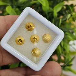 พลอย ซิทริน Citrine 4.50 กะรัต (Cts.) 5 เม็ด (Pcs.) พลอยแท้ อัญมณีมงคลประจําวันเกิด เครื่องประดับพลอย