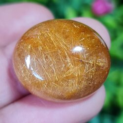 ไหมทอง ควอตซ์ Golden Rutilated Quartz 48.62 กะรัต Cts.พลอยแท้ อัญมณีมงคลประจําวันเกิด เครื่องประดับพลอย