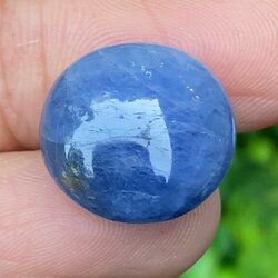 พลอย ไพลิน Blue Sapphire 22.62 กะรัต (Cts.) ดิบ (Unheated) พลอยแท้ อัญมณีมงคลประจําวันเกิด เครื่องประดับพลอย