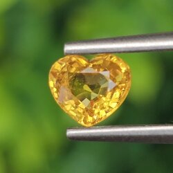 พลอย บุษราคัม yellow sapphire 0.85 กะรัต (Cts.) พลอยแท้ อัญมณีมงคลประจําวันเกิด เครื่องประดับพลอย