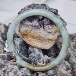 JB6711016 หยก พม่า แท้ Jade กำไลหยก 60.4 มม. (Jadeite bracelet) พม่า (Myanmar)